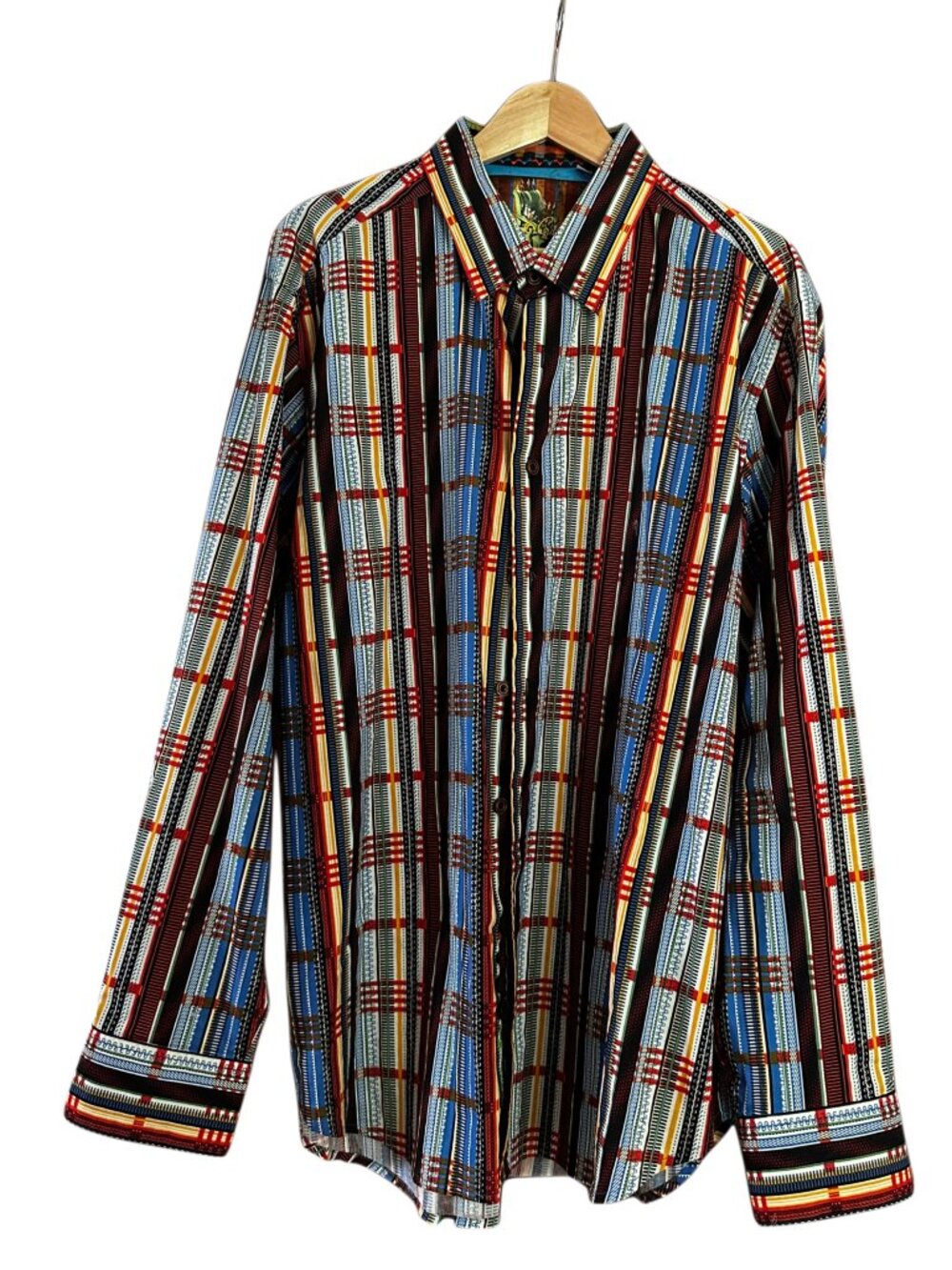 Robert Graham Multicolor Geometric Stripe Button Front Shirt Men